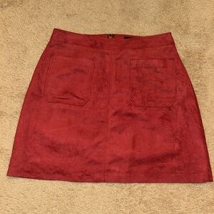 Sanctuary Red Suede Skirt